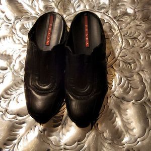Prada mules, soft buttery leather, black,sz.36.5,very very comfortable EUC!!